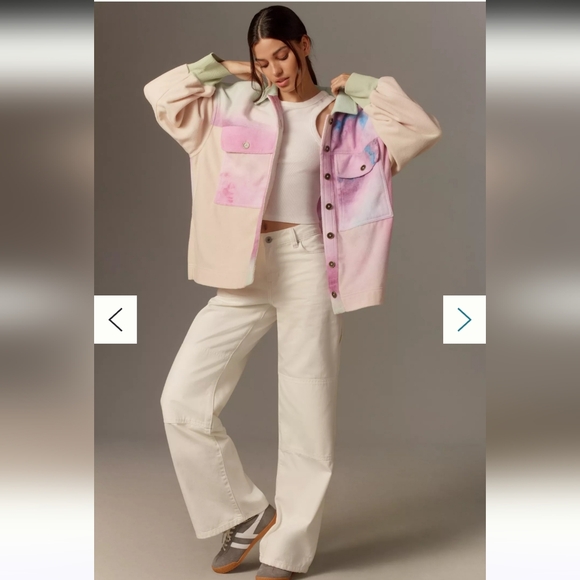 Pilcro Jackets & Blazers - Pilcro Anthropologie Cotton Microfleece Button-Front Jacket Pilcro. Size L